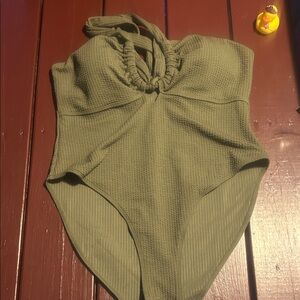 Olive Green One Piece Swimsuit